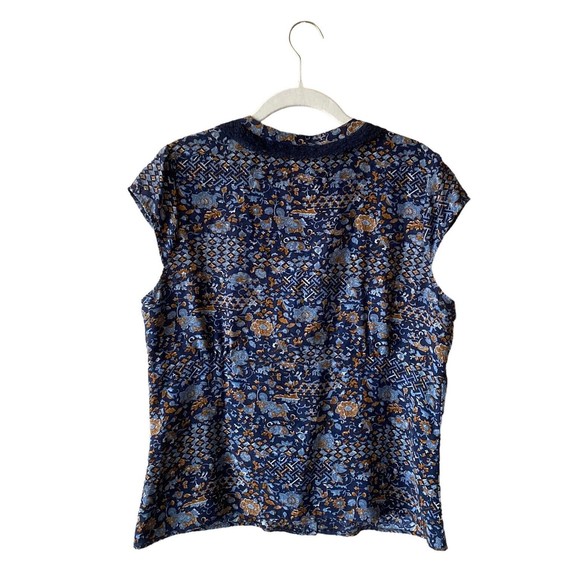 Eddie Bauer Women’s 100% Silk Cap Sleeved V Neck Blouse Size Large - Picture 10 of 11